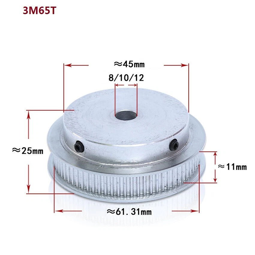 HTD-3M 12T-150T Timing Belt Pulley Pitch 3mm Tooth Width 11mm Synchronous Wheel