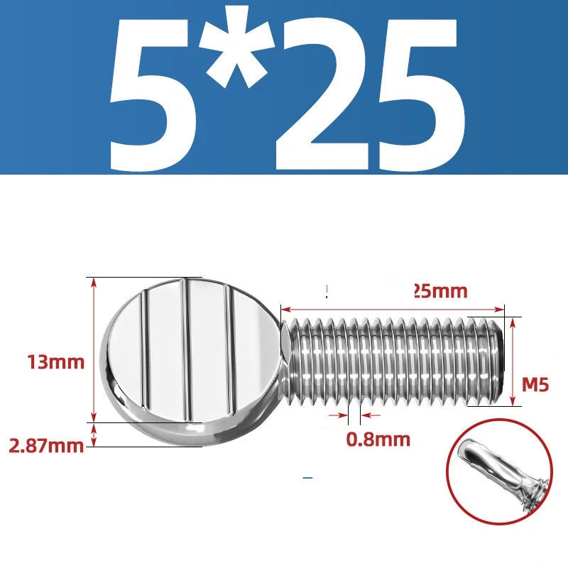 M4–M10 & 1/4"-5/16" Spade-Head Thumb Screws – A2 304 Stainless Steel, Tool-less Hand Grip