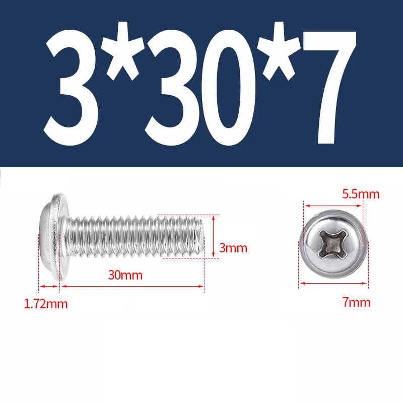 Phillips Flanged Pan Head Machine Screws 316 Stainless Steel M3 M4 M5 M6 - HomeDIYer