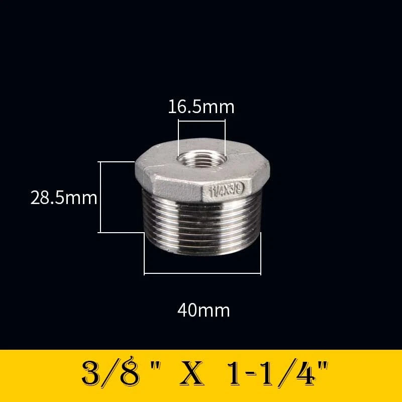 304 Stainless Steel Reducing Bush Adaptor | Male to Female NPT Pipe Fitting
