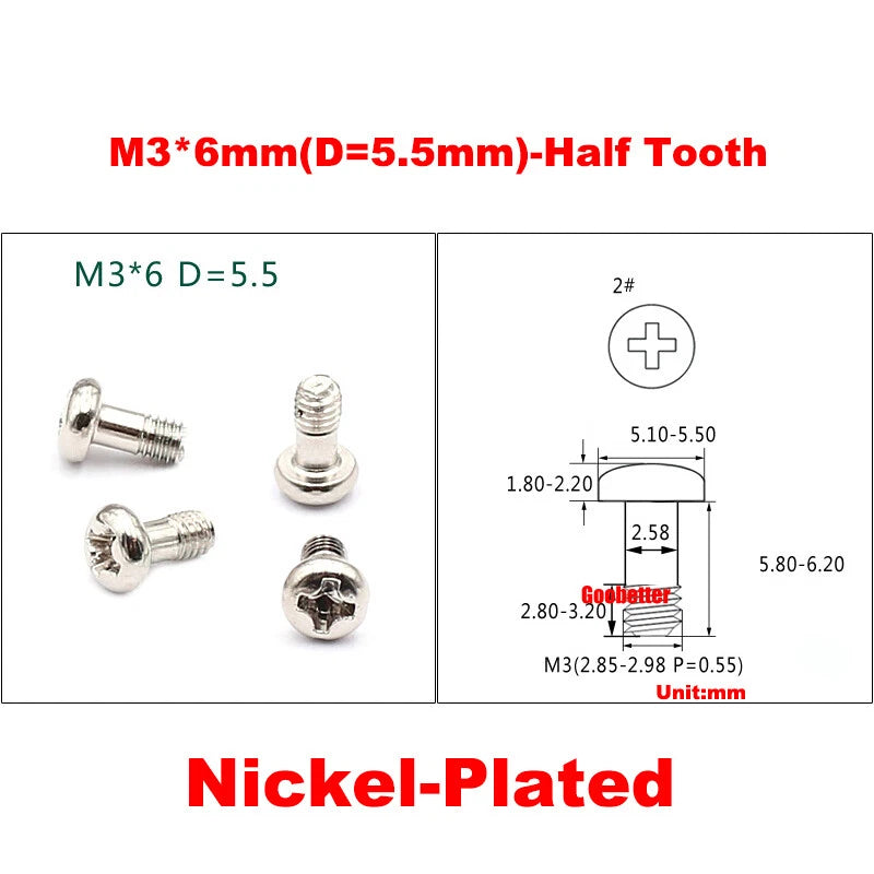 M3 Phillips Pan Head Machine Screws – 3mm to 43mm, Multiple Coatings (100–500 PCS)