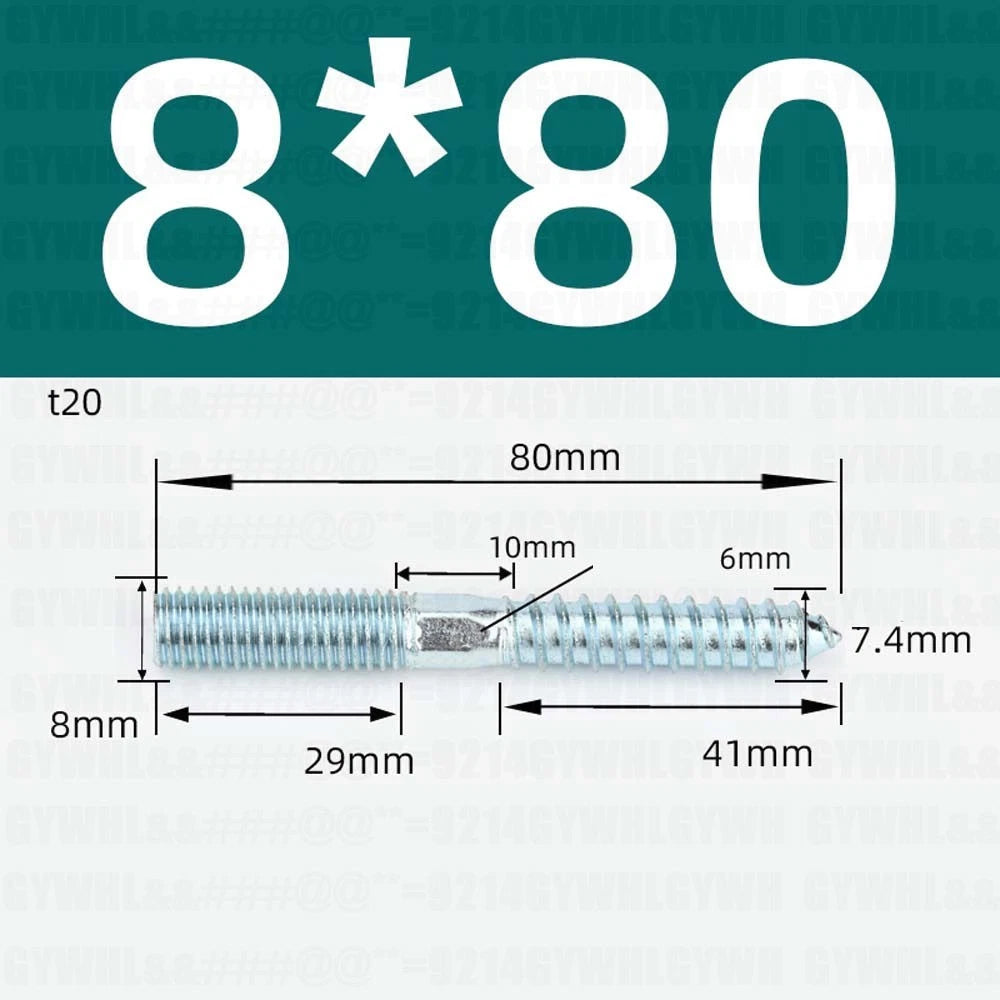 M6 M8 M10 Hanger Bolts – Zinc Plated Steel Torx Drive, Headless Furniture Wood Screws for Sofa Legs & Mounting