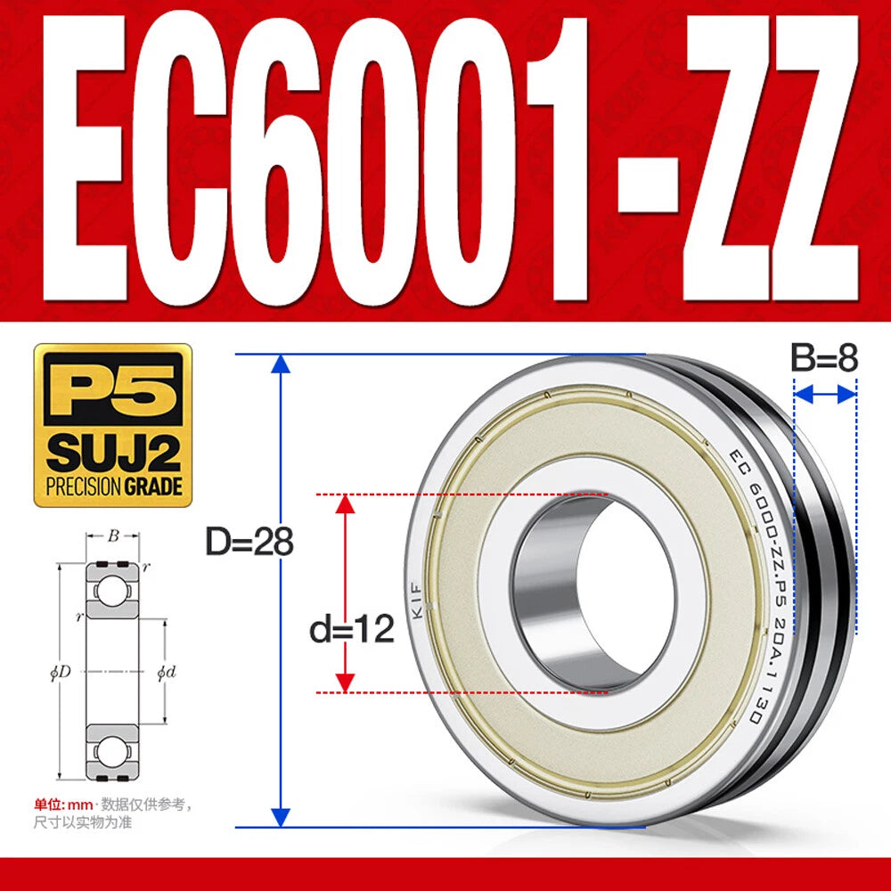 Non-Slip Ball Bearings EC6000/EC6200 Series High Speed Bearings 6000 6201~6206ZZ
