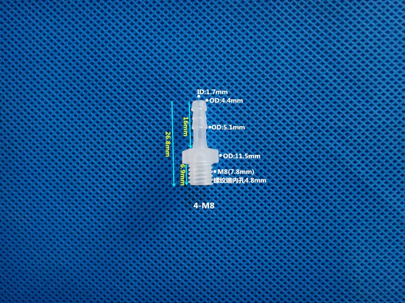 Aquarium Accessories Plastic Hose Barb Fitting Metric Thread Male Connector