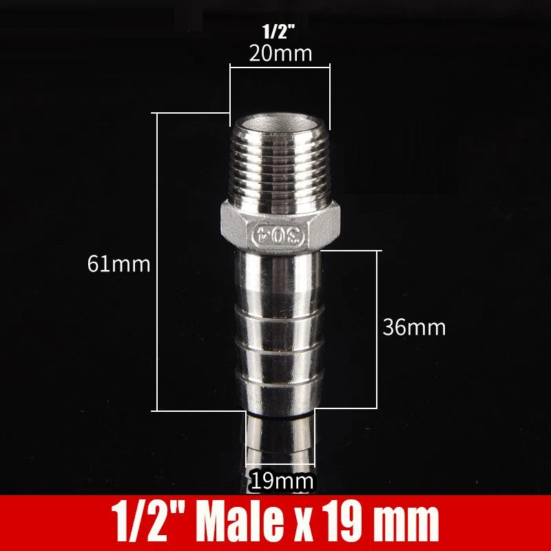1/4"-4" Inch Female/Male Stainless Hose Connector Fitting For Air Water Fuel Gas