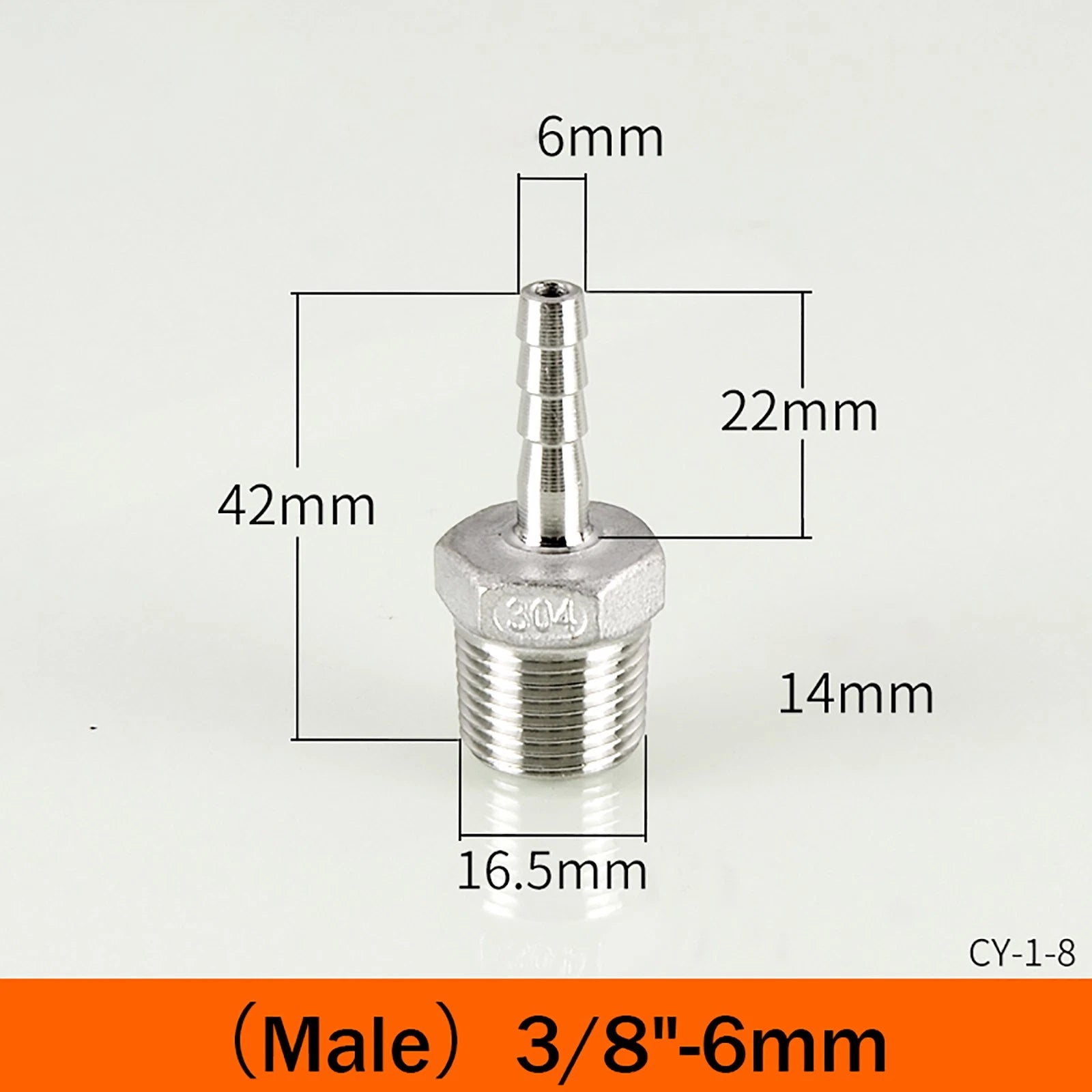 BSP Male Taper Thread x Hose Tail Adapter Fittings — Stainless Steel 304