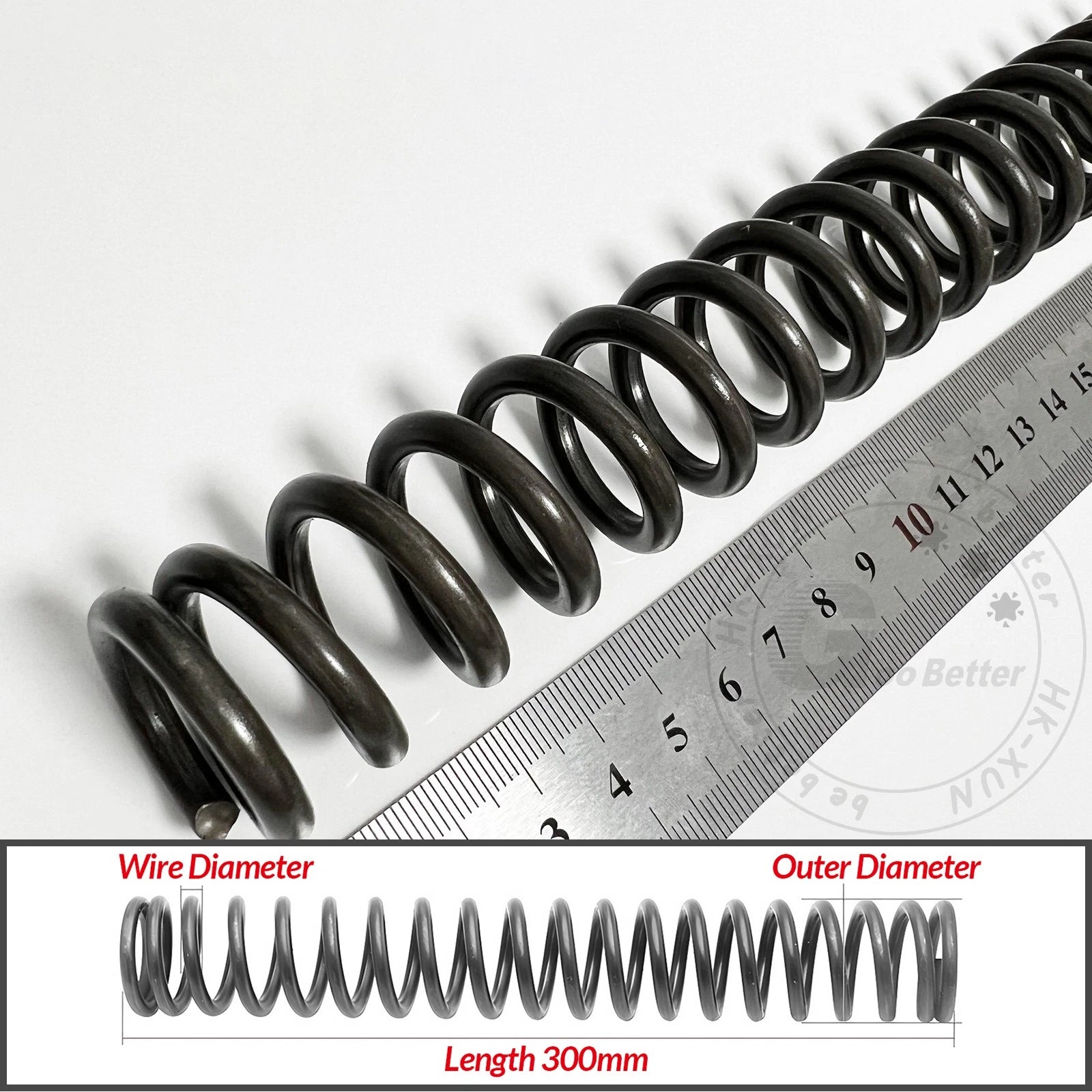 Compression Spring Pressure Springs, Wire Dia 4-5mm, OD 20-80mm, Length 300mm
