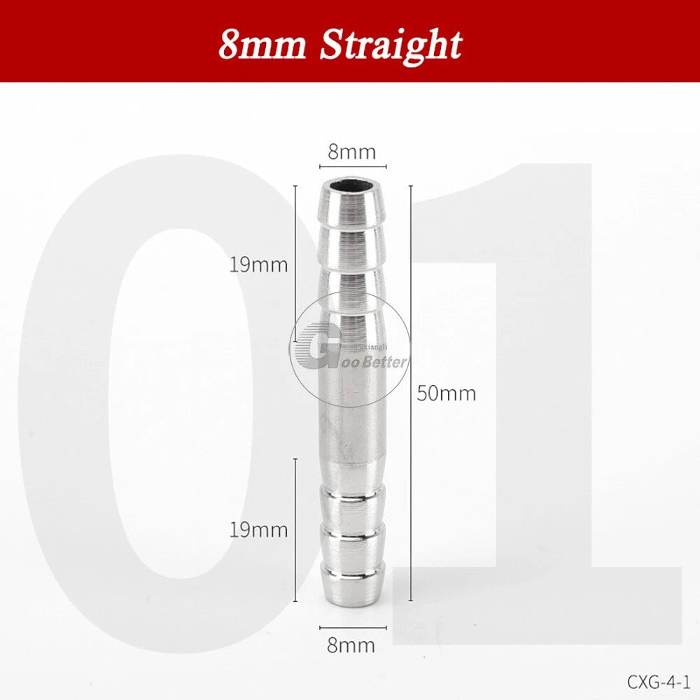 A2 Stainless Steel 8-41mm Barbed Hose Connector,Hosetail Pipe Air Water Oil Fuel