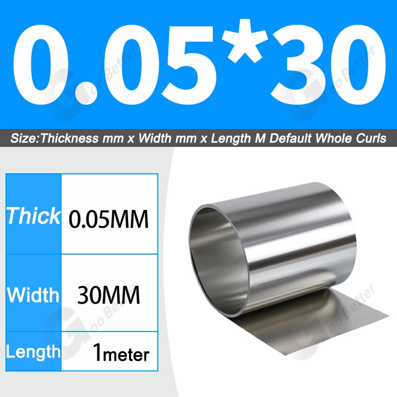 1 Meter 304 Stainless Steel Band SUS304 Sheet Foil Plate Strip Thick 0.01mm-1mm