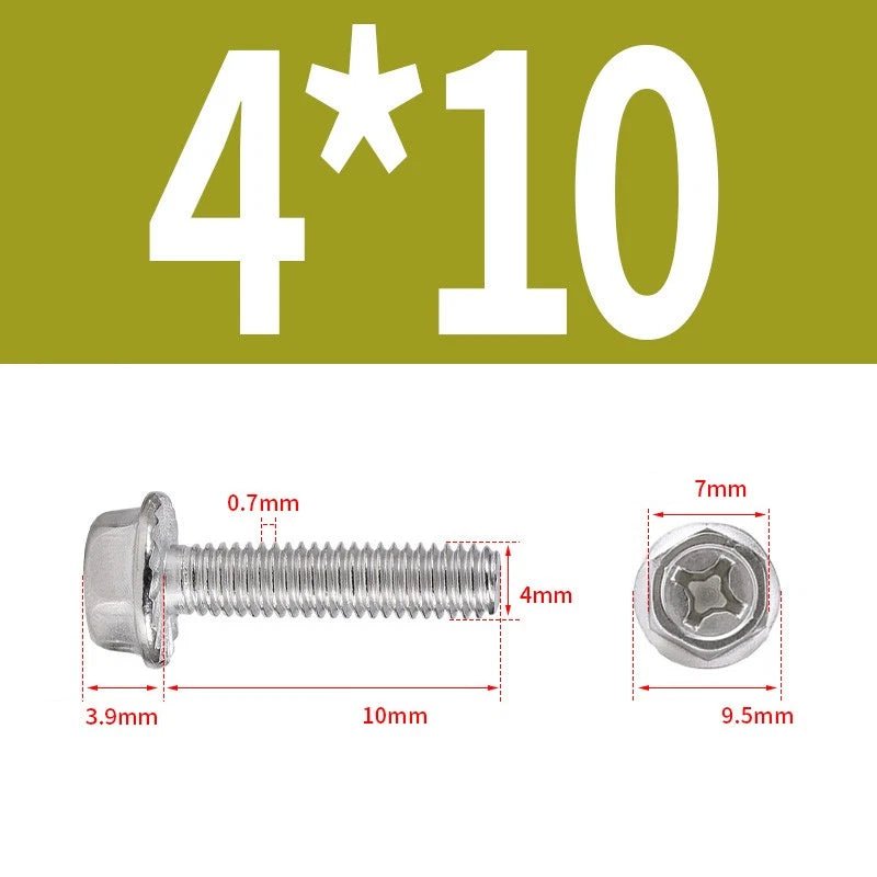 Phillips Hex Flange Screws 304 Stainless Steel M3–M8 | Dentate & Flat Flange - HomeDIYer