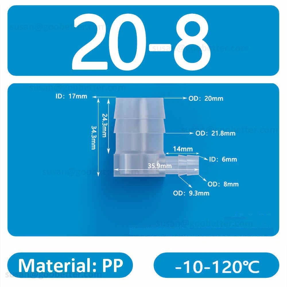 Plastic Barbed Hose Connectors — T-Piece, Elbow & Straight Fittings for Air & Water Lines