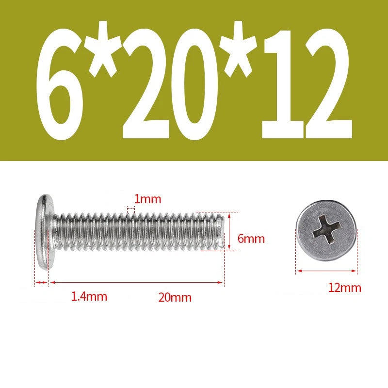 M1–M8 Ultra Thin Flat Head Phillips Machine Screws – A2 Stainless Steel, Fully Threaded
