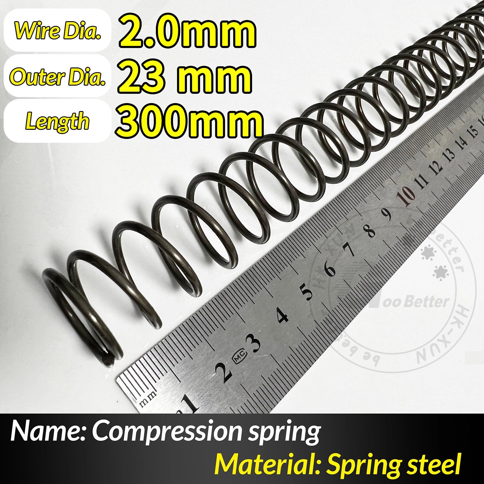 Compression Spring Pressure Springs, Wire Dia 2-3.5mm, OD 10-60mm, Length 300mm