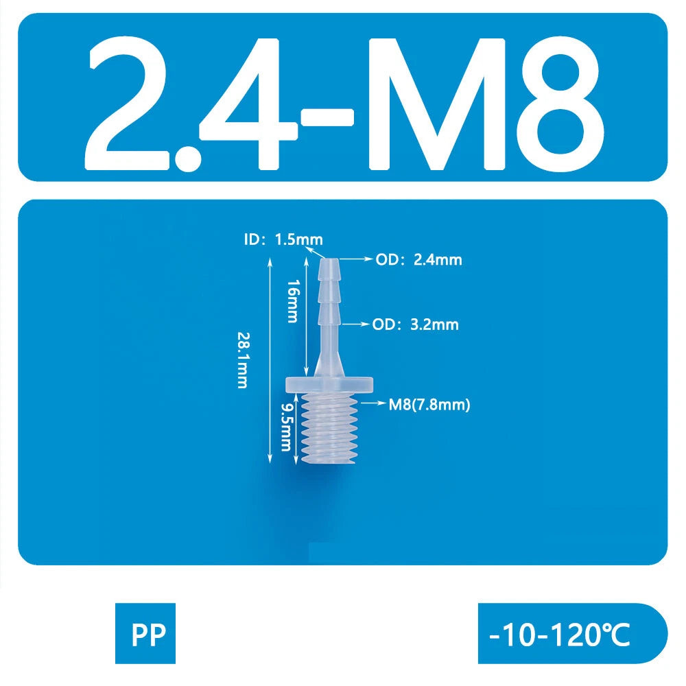 BSP Metric External Thread Straight Barb Connector – Plastic Hose Pipe Fitting