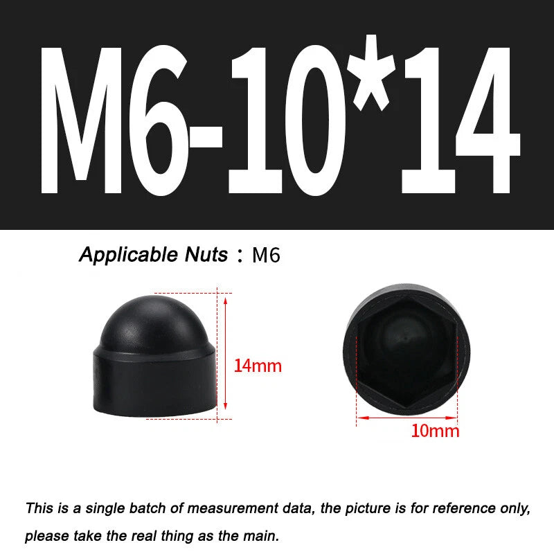 Hex Bolt & Nut Protection Caps – Plastic Hexagonal Screw Covers for M4 M5 M6 M8 M10 to M24 (PE, 5-100 Pack)