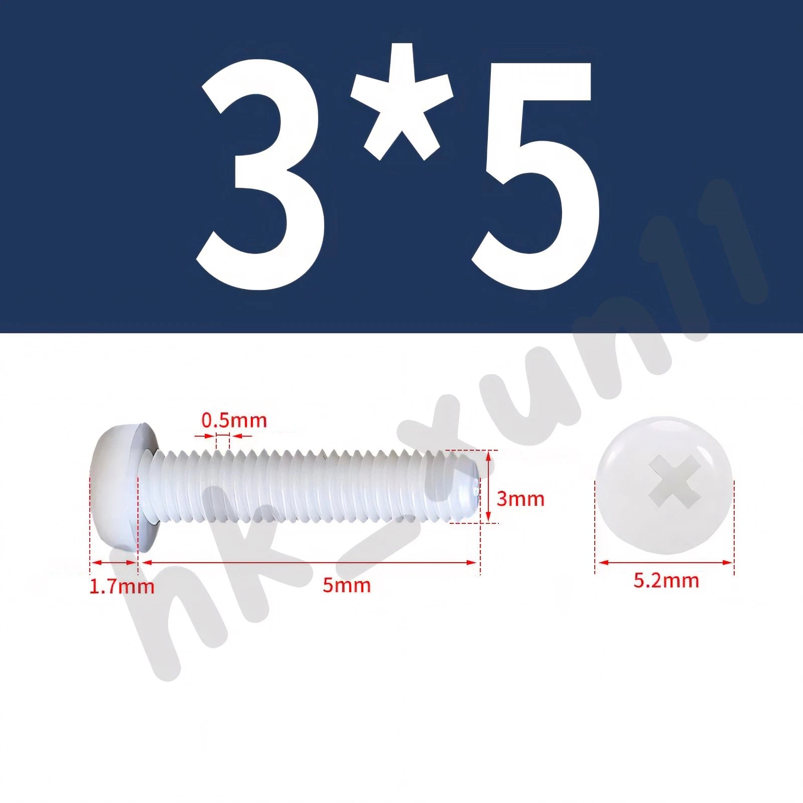 White/Black Nylon Phillips Machine Screws – M2 to M6, Plastic Round Pan Head Bolts