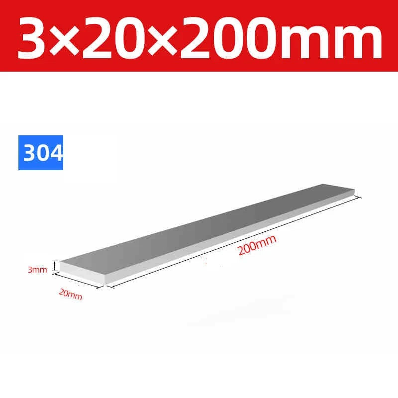 304 Stainless Steel Flat Bar Metal Plate Strip Width 10mm-80mm Thick 3mm to 20mm