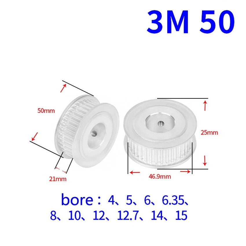 HTD-3M 20-60Teeth Timing Belt Pulley Pitch 3mm AF-type With Keyway, Width 21mm