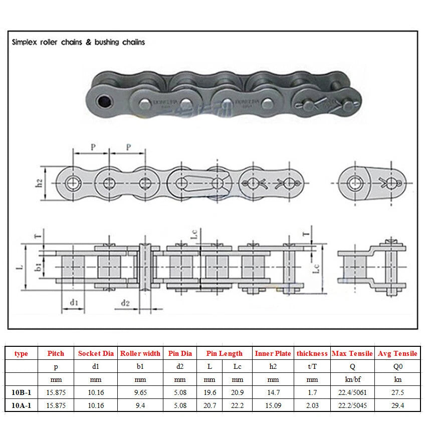Roller Chain Connecting Link Full Buckle For 04C/06B/06C/08A/08B/10A/12A-1 Chain