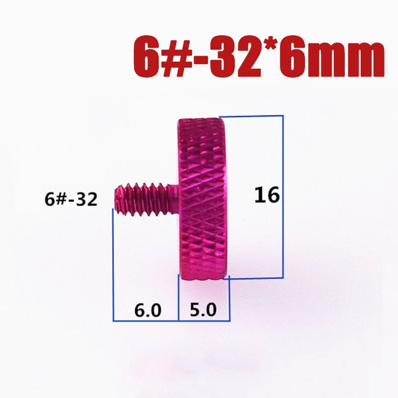 Knurled Thumb Screws – Aluminum Hand Grip Bolts, 6 - 32 & 1/4 - 20 UNC, 5mm–30mm, 10 Colors - HomeDIYer