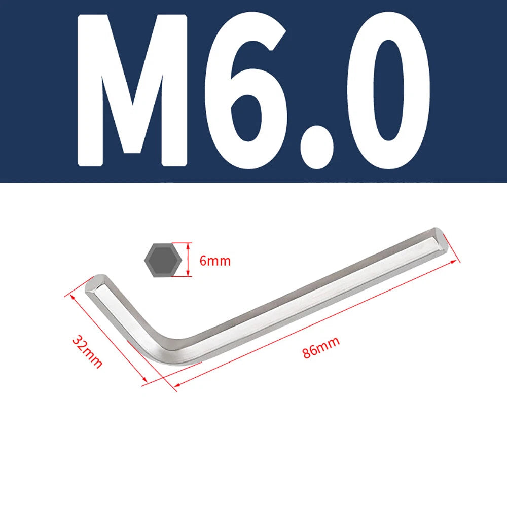 Long Arm Allen Key Metric 1.5mm-8mm Hexagonal Hex Wrench Stainless Steel 304 A2