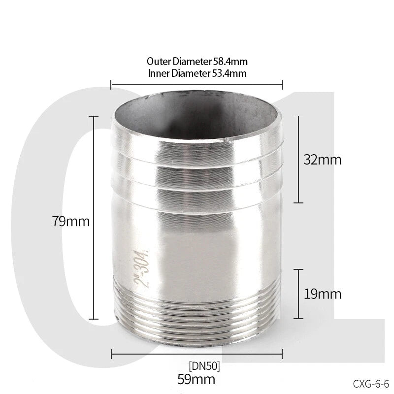 Stainless Steel Hose Barb Tail Fitting — BSP Male Thread Connector Adapter