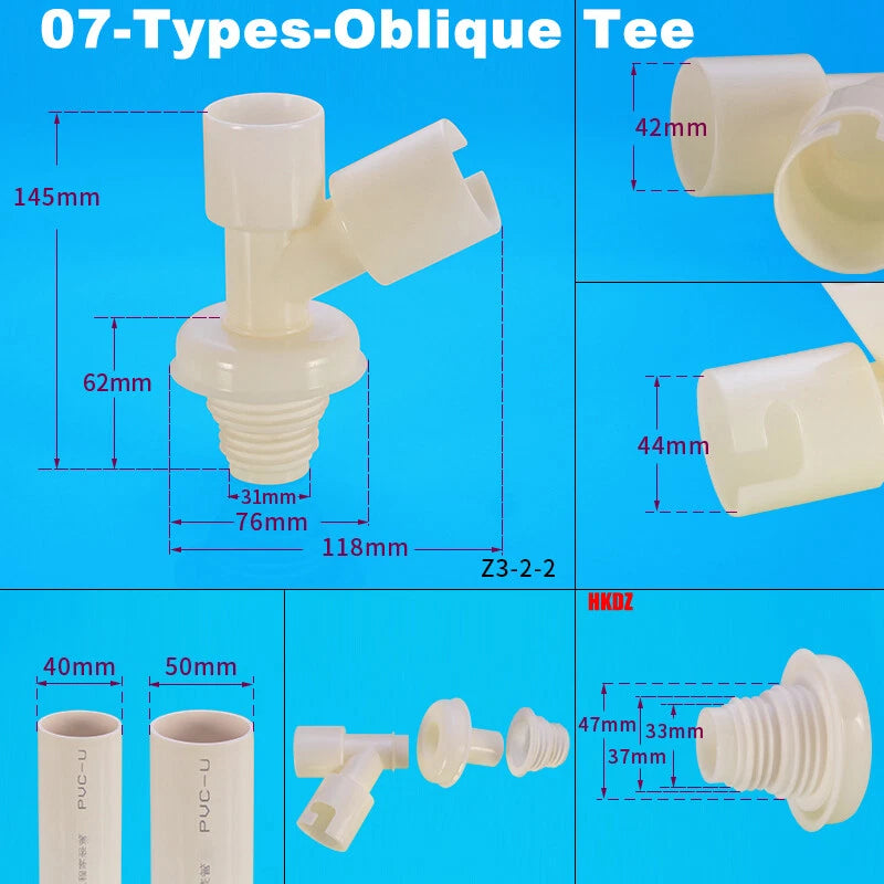 Washing Machine Drain Hose Connector — Tee, Elbow, Straight & Triple Fittings for Sink & Basin