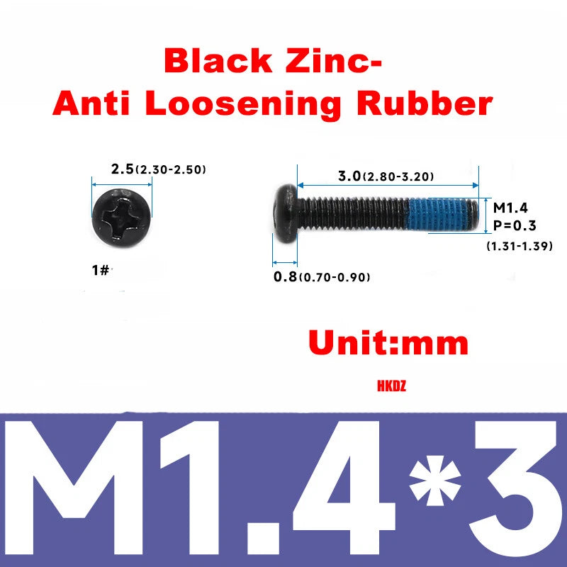 M1–M4 Phillips Pan Head Machine Screws – Carbon Steel, 2–70mm Lengths, Nickel/Black/White Zinc