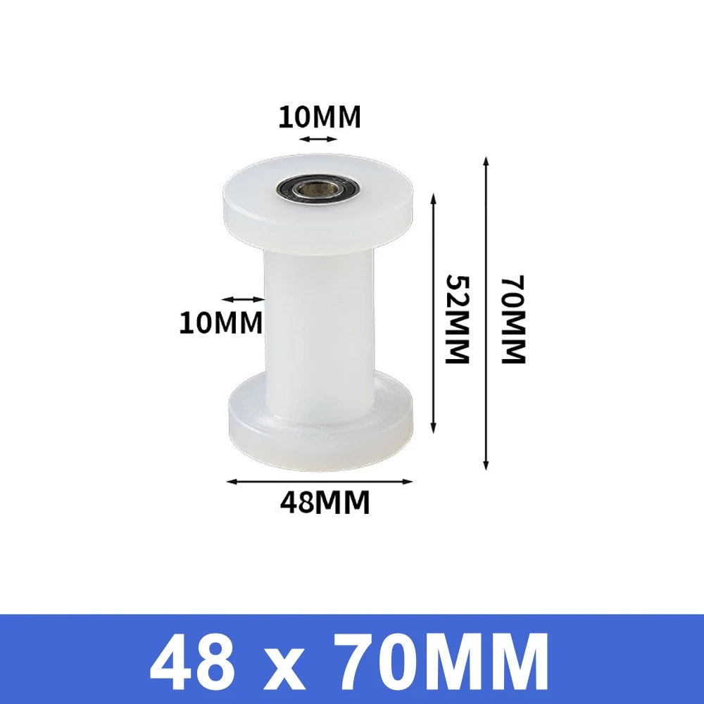 25mm - 55mm Square Flat Nylon Pulley H Idler Wheels, Ball Bearing Nylon Rollers