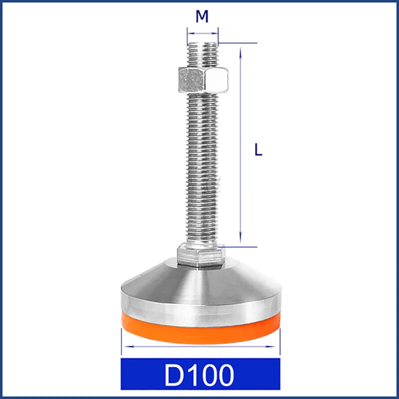 Anti‑Slip Heavy Levelling Machine Feet – Stainless Steel, Adjustable Height M8–M30 (30–200mm Lengths)