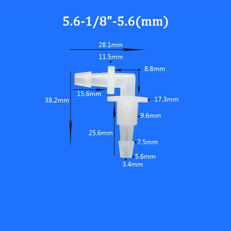 Male Thread Straight Elbow Plastic Hose Barbed Hose Bulkhead Union Connector