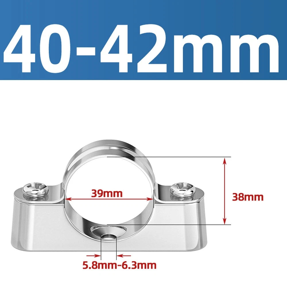 Stainless Steel Pipe Clamp Mount Support Brackets — Wall Fixing Base Fittings