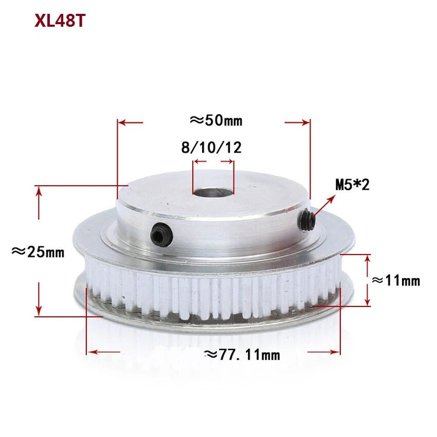 XL 10-100T Timing Belt Pulley Pitch 5.08mm Synchronous Wheel For 10mm Width Belt