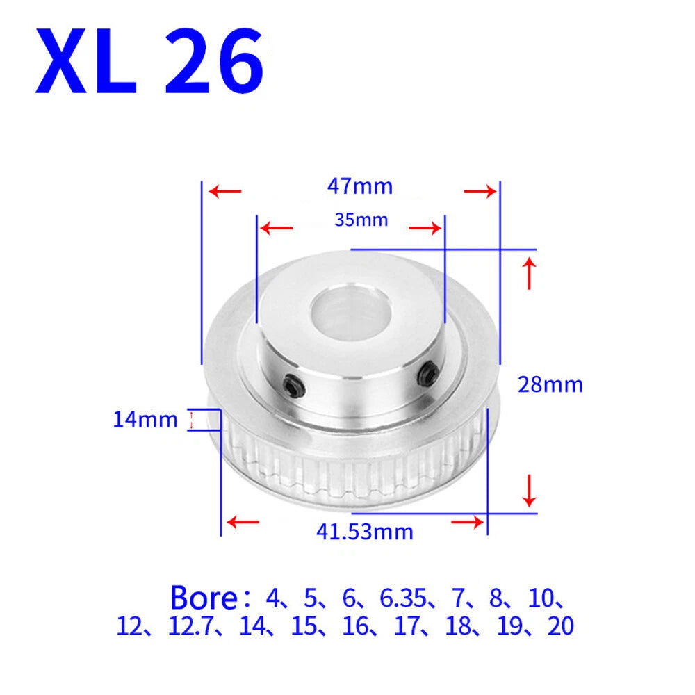 XL 10-40Teeth Timing Belt Pulley Pitch 5.08mm With Step Drive Pulleys Width 14mm
