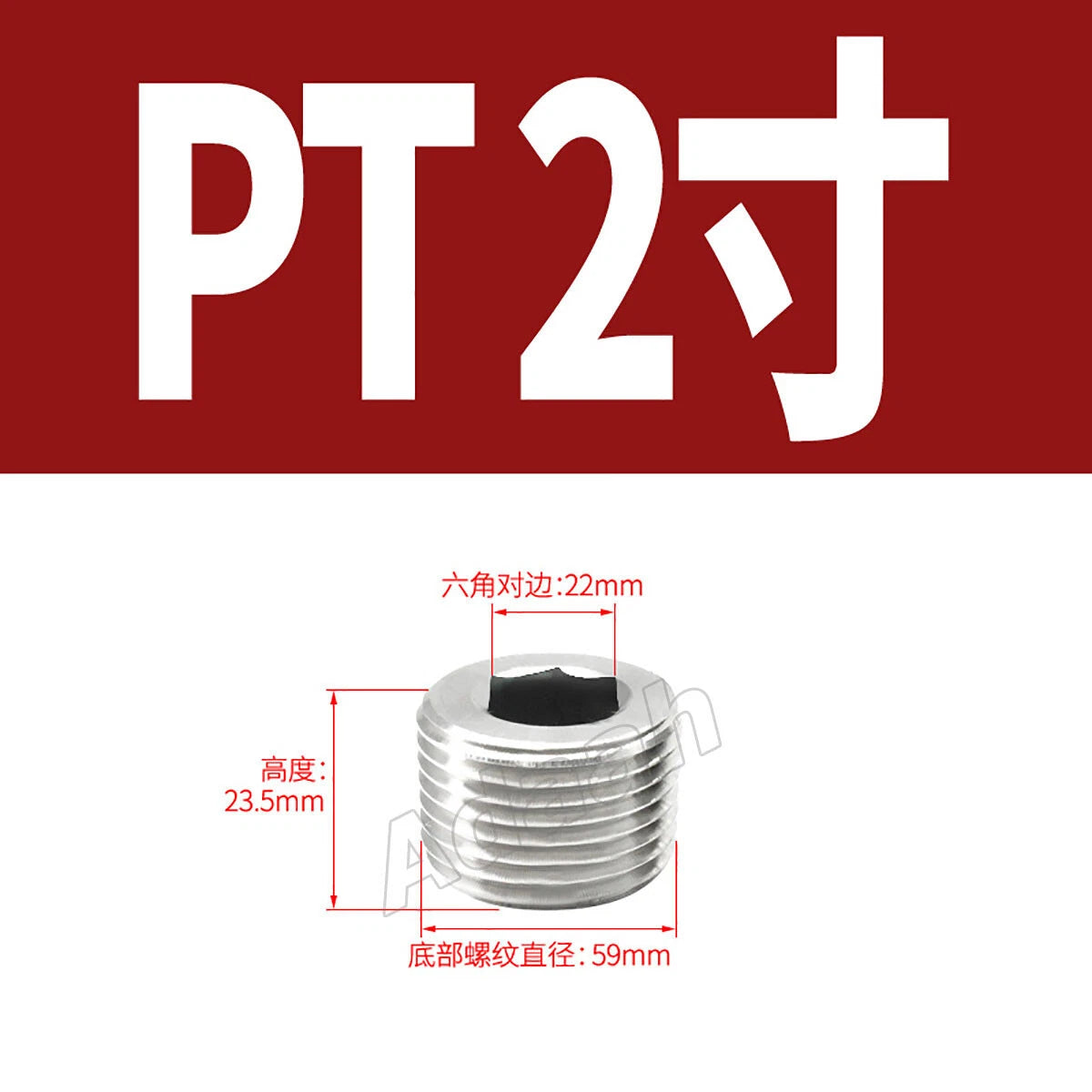 Male Allen Socket Pipe Plugs – 1/16" to 2" PT & NPT Threads, 304 Stainless Steel End Caps