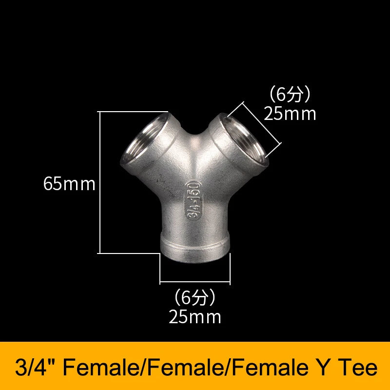 Stainless Steel BSP Tee Fittings 1/2" & 3/4" Male Female Reducer Connector