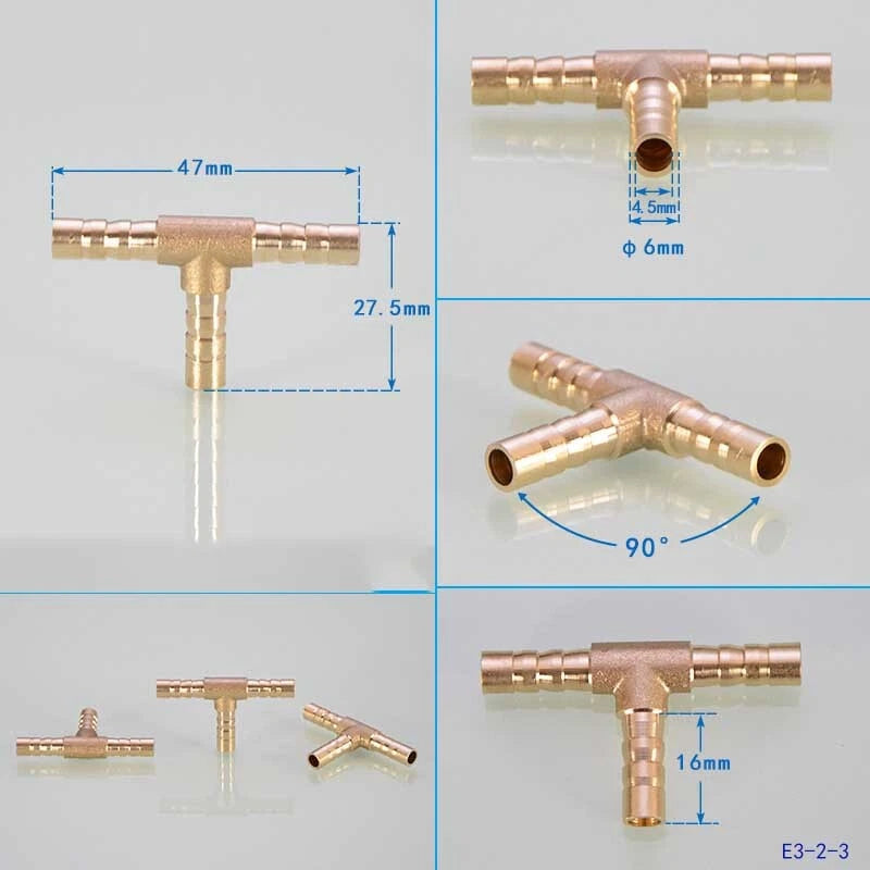 Brass Hose Joiner Fittings — Straight, Y, T & 4-Way Connectors | 6mm–19mm