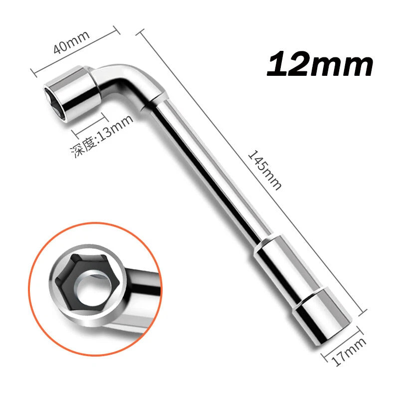 6mm-24mm Metric L Shaped Angled Open Hex 6 point Socket Wrench Doubleend Spanner