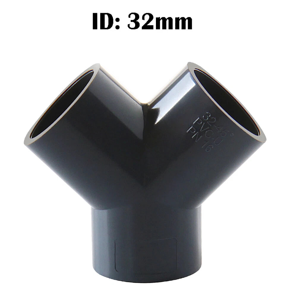 PVC Y-Fitting ID 20~63mm White Blue Grey PVC Y-Type Pipe Fitting Split Fittings