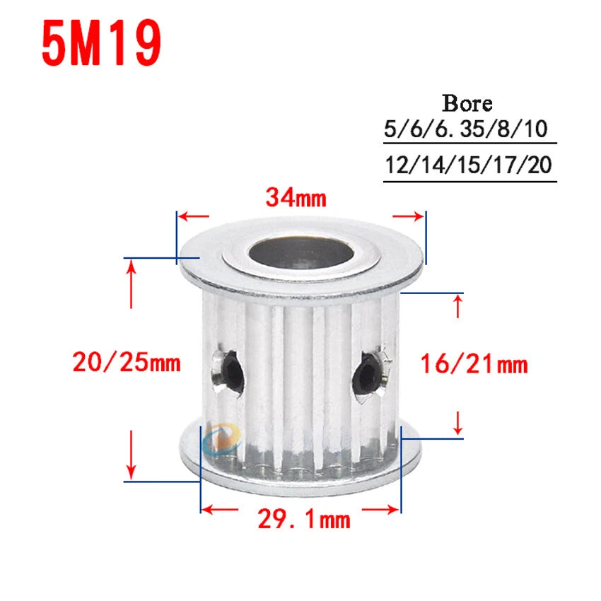 HTD-5M 25-38T Timing Belts Pulley AF-type Drive Pulleys For 15/20mm Width Belt