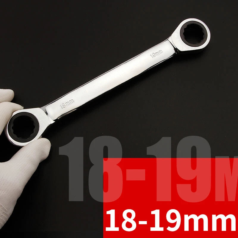 Ratchet Spanner Combination Double-End Metric Wrench Mirror Polished 6mm~24mm