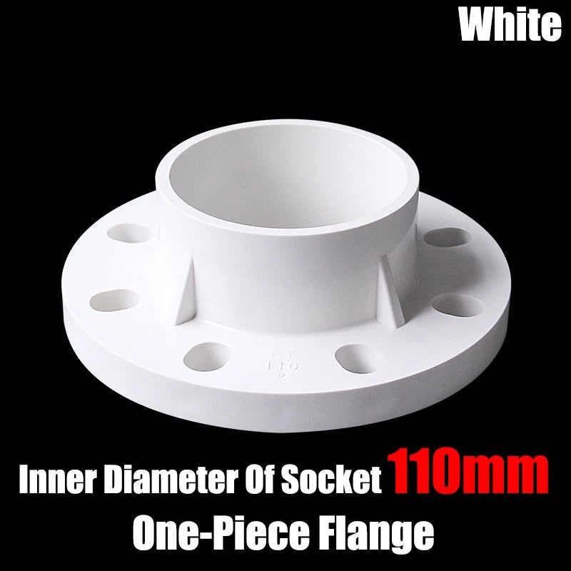 PVC Adhesive Floor Flange 20 25 32 40 50 63 75 90 110-200mm Pipe Fittings White