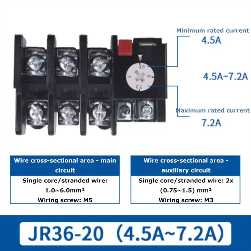 Thermal Overload Relays 0.32Amp - 160Amp For 3 Phase Motor Protector JR36 Series - HomeDIYer