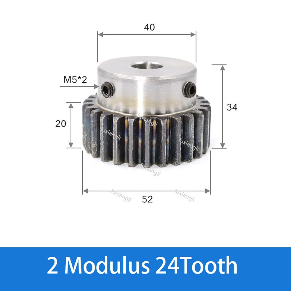2 Mod 12-40Tooth Spur Gears pitch 6.28mm 45# Steel With Keyway Pinion Motor Gear