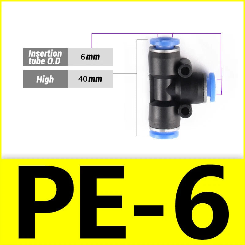 Nylon Pneumatic Push Fit Connector Tube Pipe Joiner Speed Air Water Lines Hose
