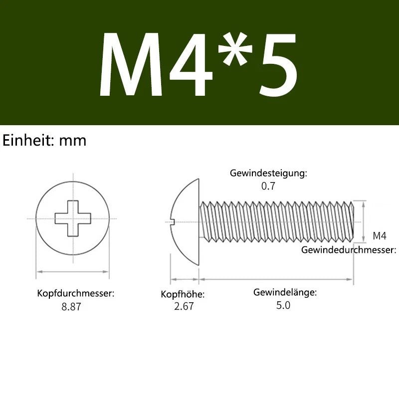 M3 M4 M5 Aluminum Phillips Truss Head Screws DIN 7983 – Metric Machine Bolts - HomeDIYer