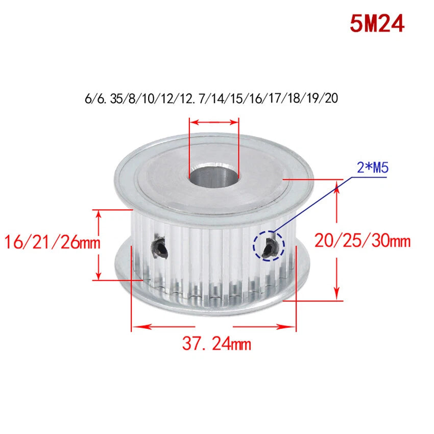 HTD-5M 10-100Teeth  Timing Belt Pulley Pitch 5mm AF-type Drive Pulley Width 16mm