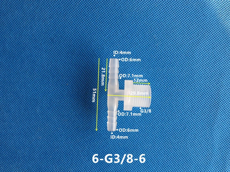 T-Type Plastic Pipe Fitting – Male Thread Barbed Tee Hose Connector (G & M Thread)