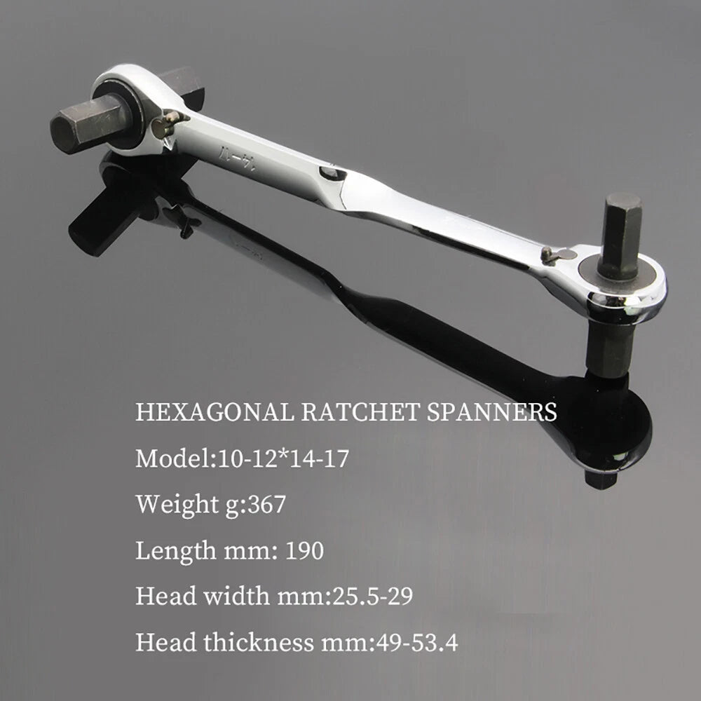 Steel Hex Ratchet Wrench Single Head Headed Hexagonal Ratchets Drive Ratchets