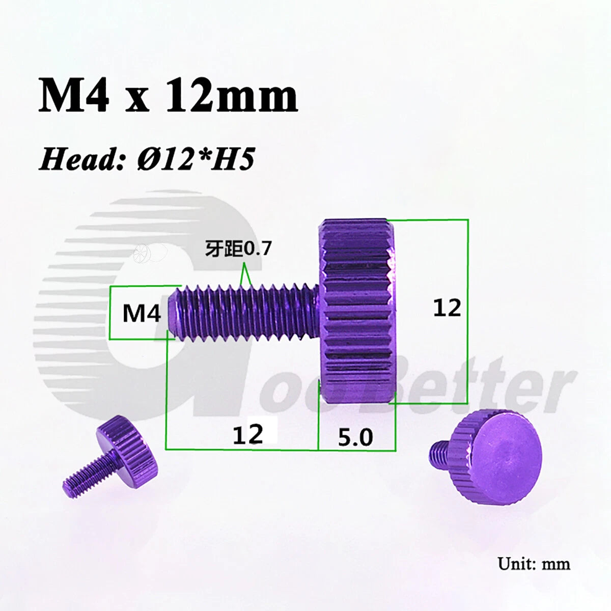 Aluminum Knurled Thumb Screws – M2 to M6 Flat Head Hand Grip Bolts, 10 Colors